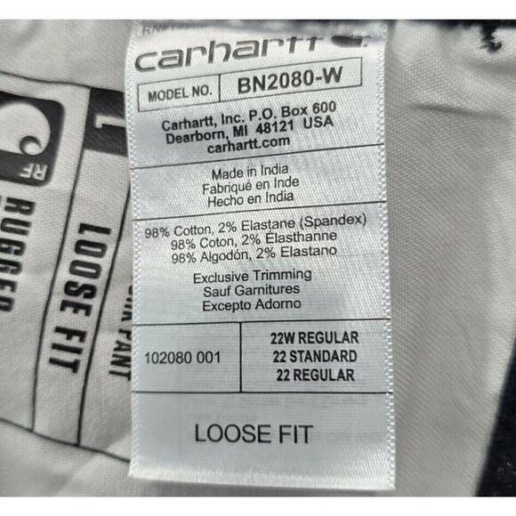 Carhartt Capri Womens 22W Black Loose Fit Stretch Crop Capri Rugged Flex Canvas - Picture 10 of 13